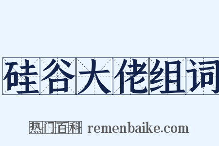 硅谷大佬组词是什么意思的图片